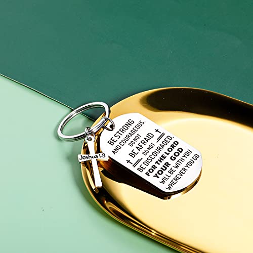 Religious Gifts For Women Men Inspirational Christian Gifts Cross Keychain Bible Verse Charm Birthday Graduation Easter For Him Her Faith Christmas Thanksgiving Joshua 1:9 Catholic Strong Jewelry #TOP1