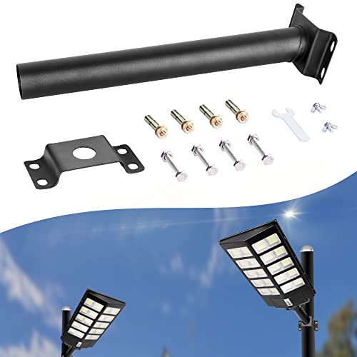 Zjojo Street Light Pole Wall Mounting Pole, Solar Street Light Extension Mounting Arm For Outdoor Lighting, Metal Street Light Mounting Bracket Waterproof And Rustproof For Barn Lights, Post, Trees #TOP9