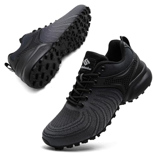 Image of Men's Trail Running Shoes Lightweight Breathable Walking Hiking Sneakers Outdoor Athletic Tennis Cross Training Shoes
