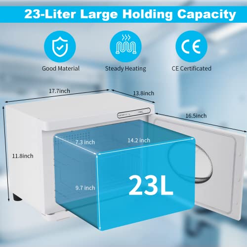 Tiantian Hot Towel Warmer 23L Large Capacity With See-Through Window Hot Towel Cabinet 2-In-1 Professional Spa Towel Warmers For Facials Salon Barber Esthetician Gym Home Hotel (White-Window) #TOP4
