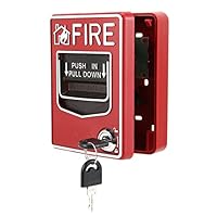 Feuermelder, Manuelle Zugstation mit Doppelter Aktion Brandmelder mit Manuellem Rufpunkt Ton- und Lichtalarm mit Tastensperre für Zugstationen oder Rufpunkte