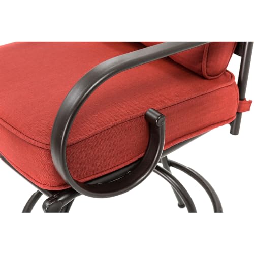 Hanover Chili Red Set of 2 Replacement Accent Montclair High Bar Chairs, Weather-Resistant Seat Cushions and Lumbar Pillows for Outdoor Dining Set, 2pc