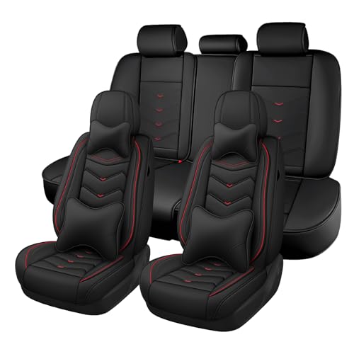 Image of Car Seat Cover for Jeep Wrangler 2000-2026, Seat Covers Full Set,Non-Slip Waterproof seat Cover,Wear-Resistant Nappa Leather car seat Covers. (Luxury 5 Seats /Black)