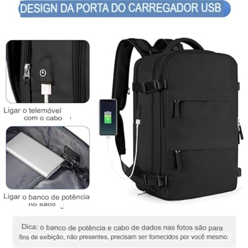 Mochila de Viagem Expansivel Masculina Feminina Mochila Para Notebook Executiva Impermeável Reforçad