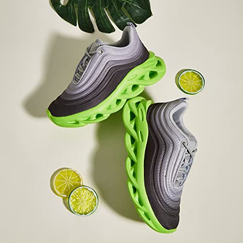 Cas-Mos Kids Casual Running Shoes School Walking Sports Tennis Breathable Lace Up Sneakers For Boys Girls(Grey Green,Little Kids 1) #TOP6