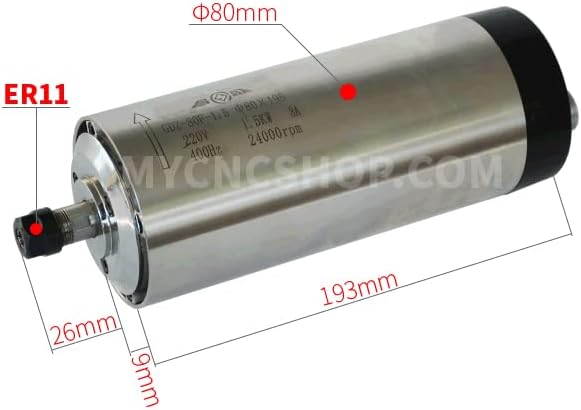 220V 1.5KW Air-cooled spindle CHANGSHENG DIA.80mm 1.5KW ER11 4bearing