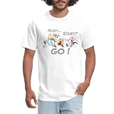 Spreadshirt Asterix & Obelix Ready, Steady. Go. Officially Licensed Men's T-Shirt, L, White
