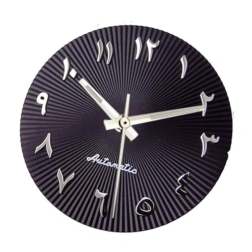1 szt. 29 mm cyfry z bliskiego wschodu lodowoniebieski tarcza zegarka dla Nh35 Nh36 karbowana ramka dzień data 36 39(Black dial hand,For eta2824 pt)