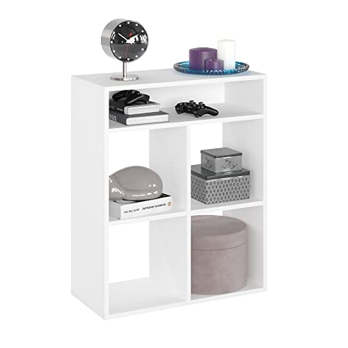 KOMTO Regal Weiß - Bücherregal Standregal Würfelregal Büroregal 65,8 х 30,7 х 80,4 cm Bücherschrank RIM4 für Kinderzimmer Regal Wohnzimmer