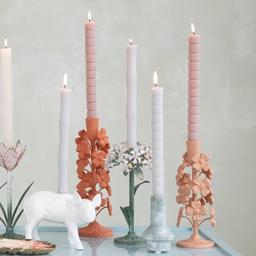 Creative Co-Op Apricot Blossom Taper Holder, Apricot Color by Creative Co-Op - Image 4