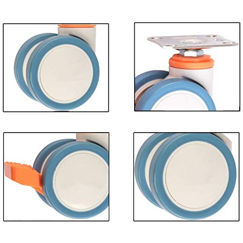 Roulettes doubles robustes de 3 pouces avec fixation sur plaque supérieure
