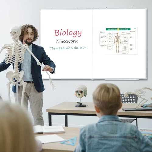 AMUSIGHT Large Foldable Double-Sided White Board, 60" x 40" Magnetic Dry Erase Board for Wall, Aluminum Frame with Detachable Marker Tray, Wall-Mounted White Board Dry Erase for School, Home, Office by AMUSIGHT - Image 7