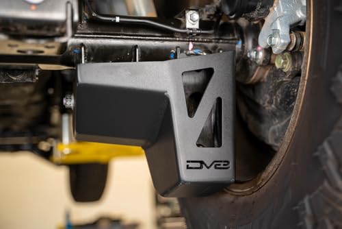 Image of DV8 Rear Shock & Link Skid Plates for 24-26 Toyota Tacoma | Protects Lower Shock Mount & Link | Built-in Drain Holes | Single Piece Design | Fully Bolt-On Installation | Black Powder Coat | 4mm Steel