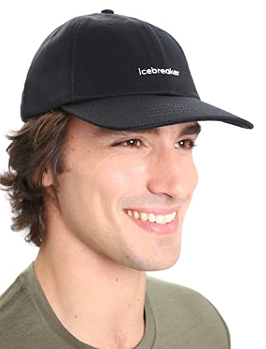 Icebreaker Merino Damen Hut mit sechs Stoffbahnen Baseballkappe, Schwarz, One Size