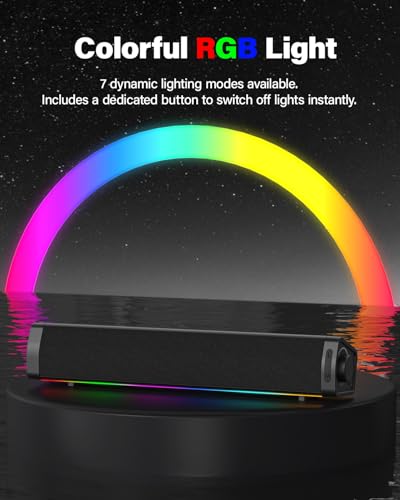 Image of Immersive RGB Gaming Computer Speakers for Desktop PC with 3 Sound Modes, USB Powered Monitor Speakers with Enhanced Bass, Aux-in & Headphone Port for PC, Laptop, Mac, PS5(Black)
