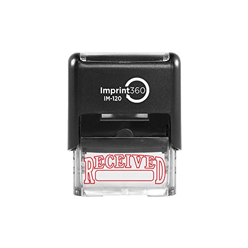 Imprint 360 AS-IMP1015 - Received w/Signature Box, Heavy Duty Commerical Quality Self-Inking Rubber Stamp, Red Ink, 9/16" x 1-1/2" Impression Size, Laser Engraved for Clean, Precise Imprints image 4