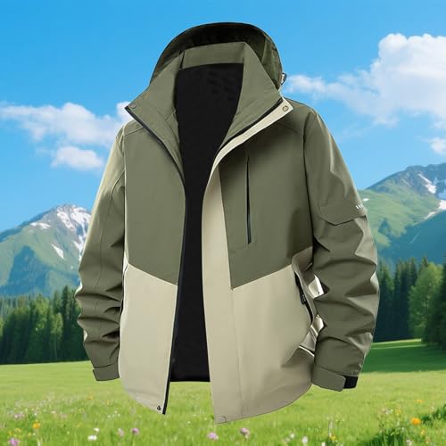 Mens Rain Jacket Waterproof Hooded Hiking Coat Outdoor Lightweight Windbreaker Jackets2
