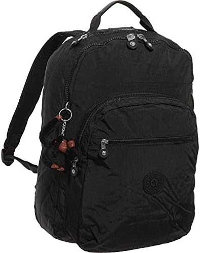Kipling Seoul Go Laptop, Padded, Adjustable Backpack Straps, Zip Closure (One Size, Black Tonal)