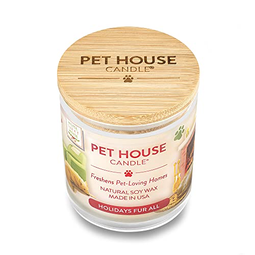 One Fur All, Pet House Candle - 100% Soy Wax Candle - Pet Odor Eliminator For Home - Non-Toxic And Eco-Friendly Air Freshening Scented Candles (Pack Of 2, Holidays Fur All) #TOP2