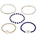 LUX ACCESSORIES Navy Nautical Starfish Anchor Arm Candy Set (5pc)