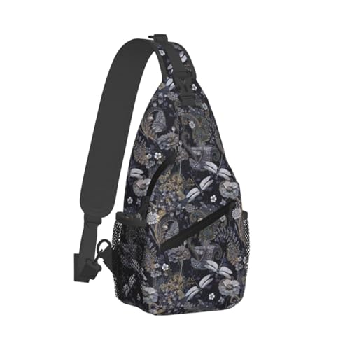 Dragonflies Grey Stylish Men'S Messenger Bag - Durable Polyester, Huge Capacity & Adjustable Strap2