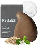RESALTZ Skin Massage Salt Ritual Body Cleansing Scrub Bar with Vegan Oil, Korean Mineral Salt, Rice