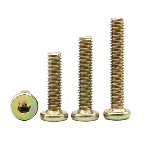 M6 M8 Galvanized Flat Head Round Hexagonal Flat Tail Screw(M6x16mm (6pcs))