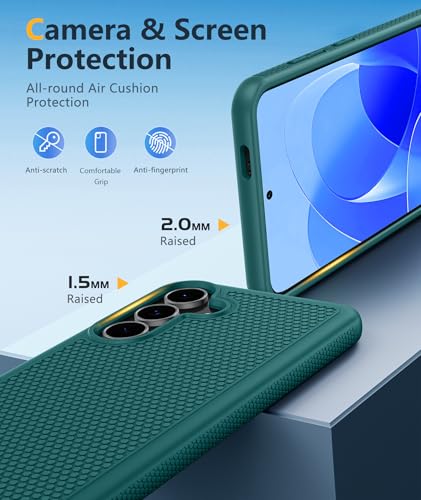 Image of FNTCASE for Samsung Galaxy S25 FE Case: Shockproof Protective Lightweight with Screen Protector Duty Rugged Cell Phone Cover Non Slip | Military Grade Drop Protection for S25FE(Green, 6.7inches)