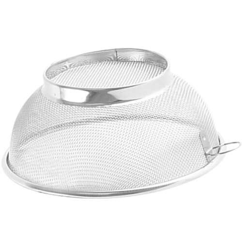 WATIIFUFU Colador de Cocina Acero Inoxidable 201 de 24 Cm, Cesta de Drenaje Malla Fina para Lavar Arroz, Frutas y Verduras, Escurridor Multifuncional para Uso Doméstico