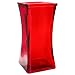 Flower Rose Bunch Glass Gathering Vase Decorative Centerpiece For Home or Wedding (Fits Dozen Roses) by Royal Imports - Square - 8.75" Tall, 4.5" Opening, Red