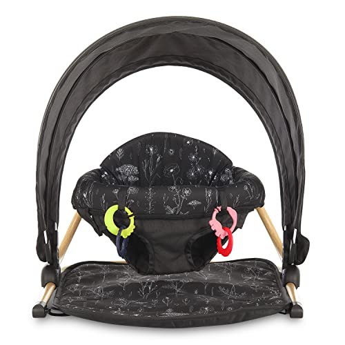 Image of Dream On Me Snug N' Play Floor Seat and Canopy, Black/White