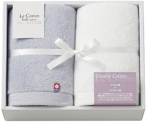 ル コトン ベルスール ダブルコットンフェイスタオル2枚セット ホワイト 9115-047 top1-ds-2529945 [独自簡