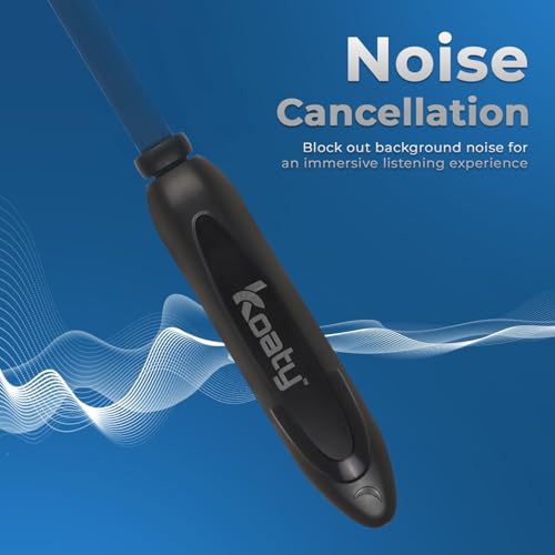 Image of Bluetooth Neckband Earphones with Mic | Crystal Clear Audio | Deep Bass, Noise Isolation, Magnetic Earbuds, Long Battery Life,Model Core NB101 for Sports & Workouts (Blue)