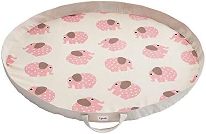 3 Sprouts Play Mat and Toy Storage Bag, Large Portable Toy Bag, Elephant