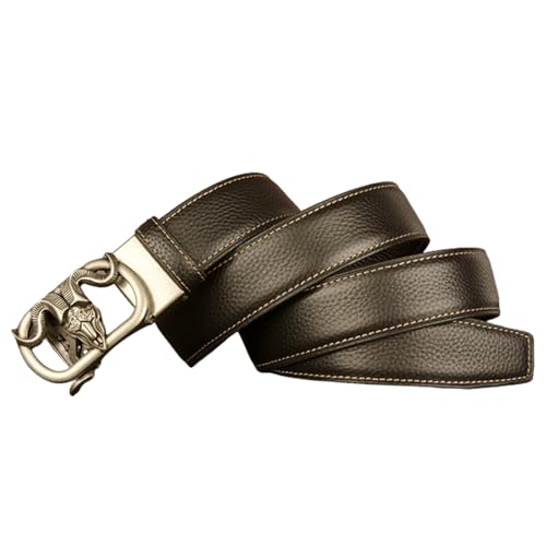 Ceinture à cliquet pour homme cadeau original avec sa boucle dorée chèvre cowboy