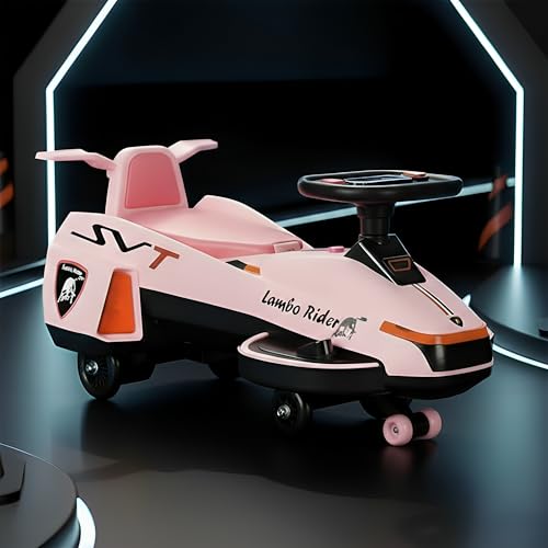 Image of StarAndDaisy Baby Magic /Swing Car for Kids Toys for 2-5 Years boy, with Acceleration Pedal & Rechargeable Battery, LED Light & Music, Wiggle Car /Ride on with Smoke & Backrest seat -Pink