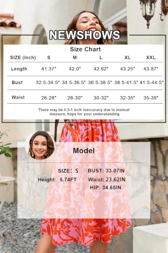 Image of Newshows Women's Pockets Wrap V Neck Floral Summer Vacation Casual Sundress | Wrinkle Free, Stretchy, Summer Beach Floral Sundress 2026, Casual Dress for Vacation, Guaduation, Side Pockets, A-line