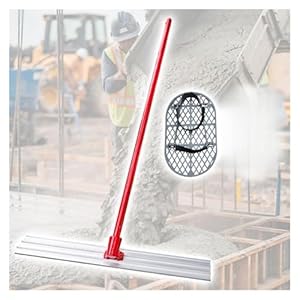 Aluminium magnesiumlegering Bull Float Kit – 17,7 voet handvat betonnen afwerking troffel & oppervlak gladmakende gereedschappen voor nivellering cement (31,5 x 7,5 inch troffel)