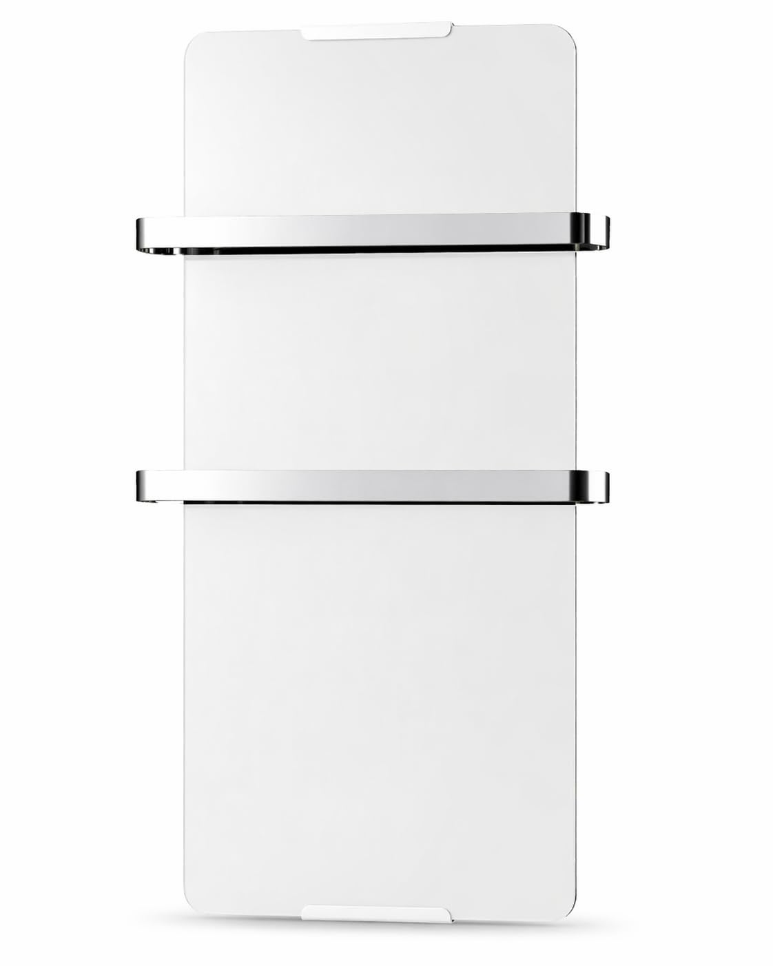 Chemin’Arte Sèche-Serviette Électrique Blanc 1200W - Radiateur Vertical - 120x6x46cm - 2 Barres Porte Serviettes - Conçu en France