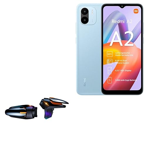 BoxWave Gaming Gear Compatible with Xiaomi Redmi A2+ - Touchscreen QuickTrigger Auto, Trigger Buttons Autofire Gaming Mobile FPS - Jet Black