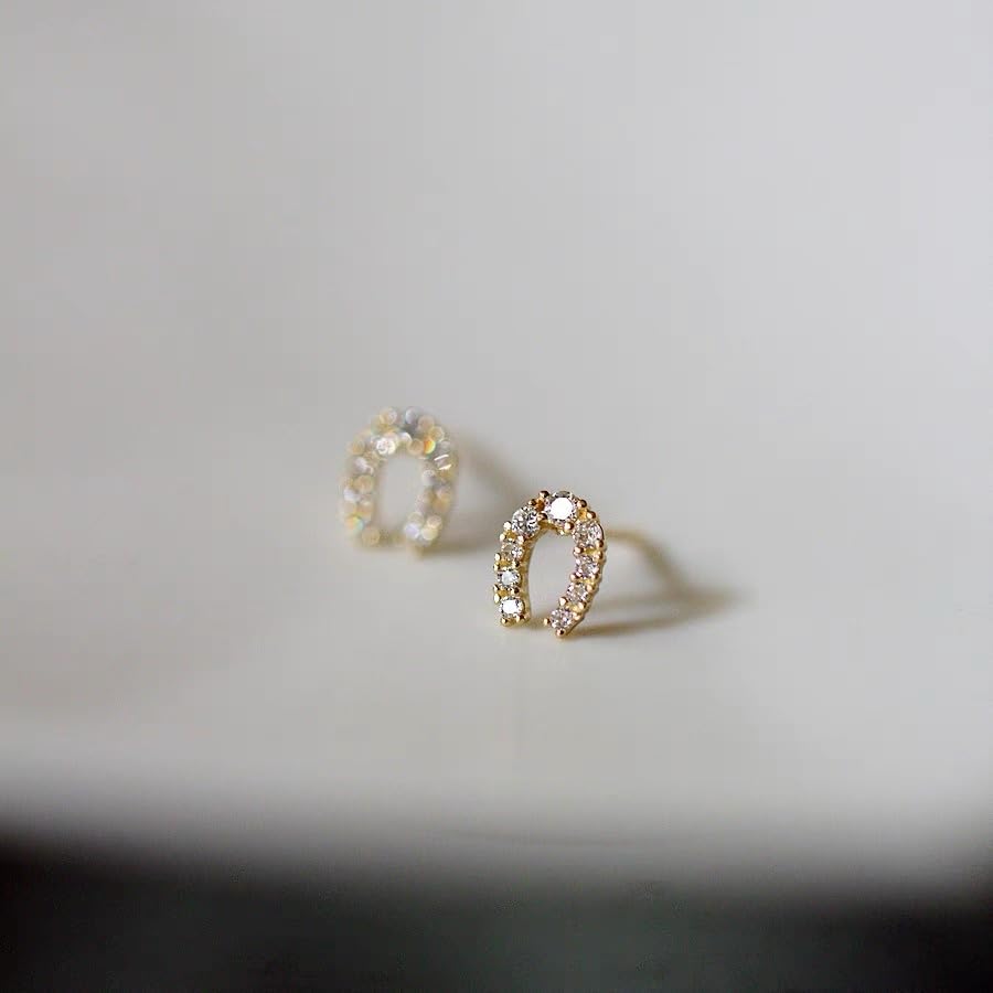 Lucky Horseshoe S925 Sterling Silver Small Stud Earrings for Women Cubic Zirconia Dainty Elegant Good Luck U Shape Hypoallergenic Tiny Mini Cartilage Earring CZ Cute Fashion Jewelry Animal Horse Lover Gifts3