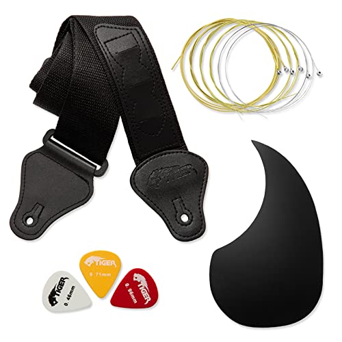 TIGER ACG1-BK34 3/4 Guitare acoustique à cordes en acier pour 9 ans et plus avec sac, sangle, cordes de rechange et plectres – Noir - Les Beatles, Paul McCartney, John Lennon, RIngo Starr, George Harrison TIGER ACG1-BK34 3/4 Guitare acoustique à cordes en acier pour 9 ans et plus avec sac, sangle, cordes de rechange et plectres - Noir – Image 7