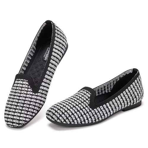Image of Frank Mully Women's Loafer Flats Square Toe Comfortable Office Work Shoes, Cute Penny Loafer Slip On Walking Driving Shoes