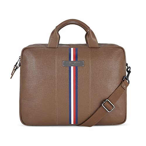 Tommy Hilfiger Men Westminster Professional Plus Formal Leather Laptop Business Case - Dark Tan (B0C3XP491T) Amazon Price History, Amazon Price Tracker