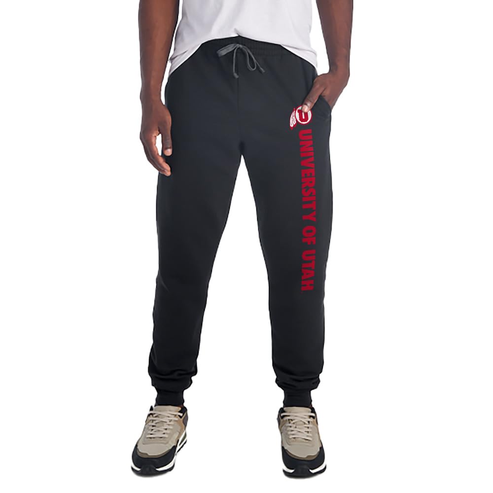 Officially Licensed Jogger Sweatpants Unisex for Men & Women with Pockets Collegiate Team Logo Black Collection