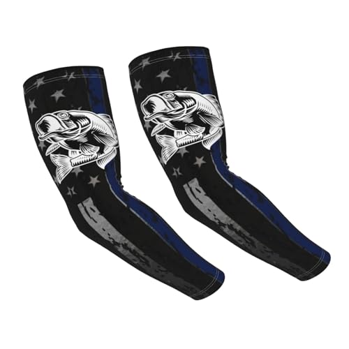 SwpWab American Flag Bass Fishing Sun-Defying Elegance Comfortable Cooling Arm Sleeves