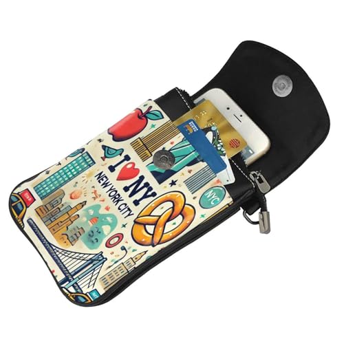 Cell Phone Crossbody Purse Tourist Travel Usa New York City Womens Shoulder Wallet With Phone Pocket4