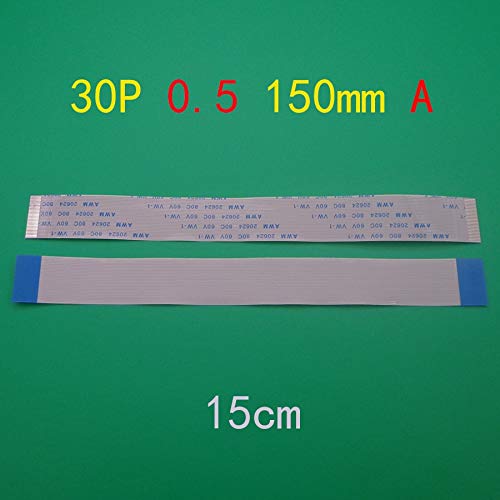 Gimax 2-100X 30pin FFC FPC flat line flexible cable 0.5mm pitch 30 pin A Forward Length 150mm Ribbon Flex Cable AWM 20624 80C 60V VW-1 - (Color: 50pcs)