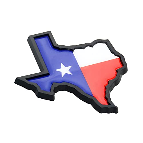 1Pc Texas Flag In Shape Of Texas State Edition Emblem Decal Lone Star 3D Badge Sticker Replacement For Universal Car Suv Truck Vehicle (Black Blue Red) #TOP2