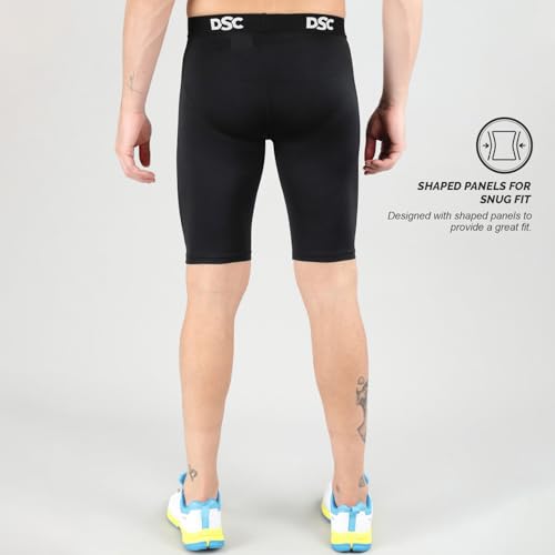 Image of DSC Men's Compression Shorts, Half Tight Athletic Underlayer for Workout, Gym, Sports & Cycling - Breathable Muscle Support